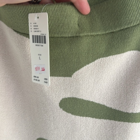 Anthropologie Green and Cream Midi Skirt - Picture 4 of 9